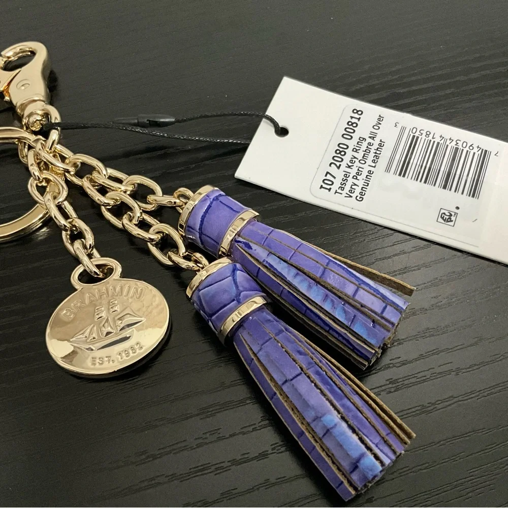 Brahmin Tassel Key Ring VERY PERI OMBRÉ MELBOURNE Gorgeous Coloring - Picture 7 of 7